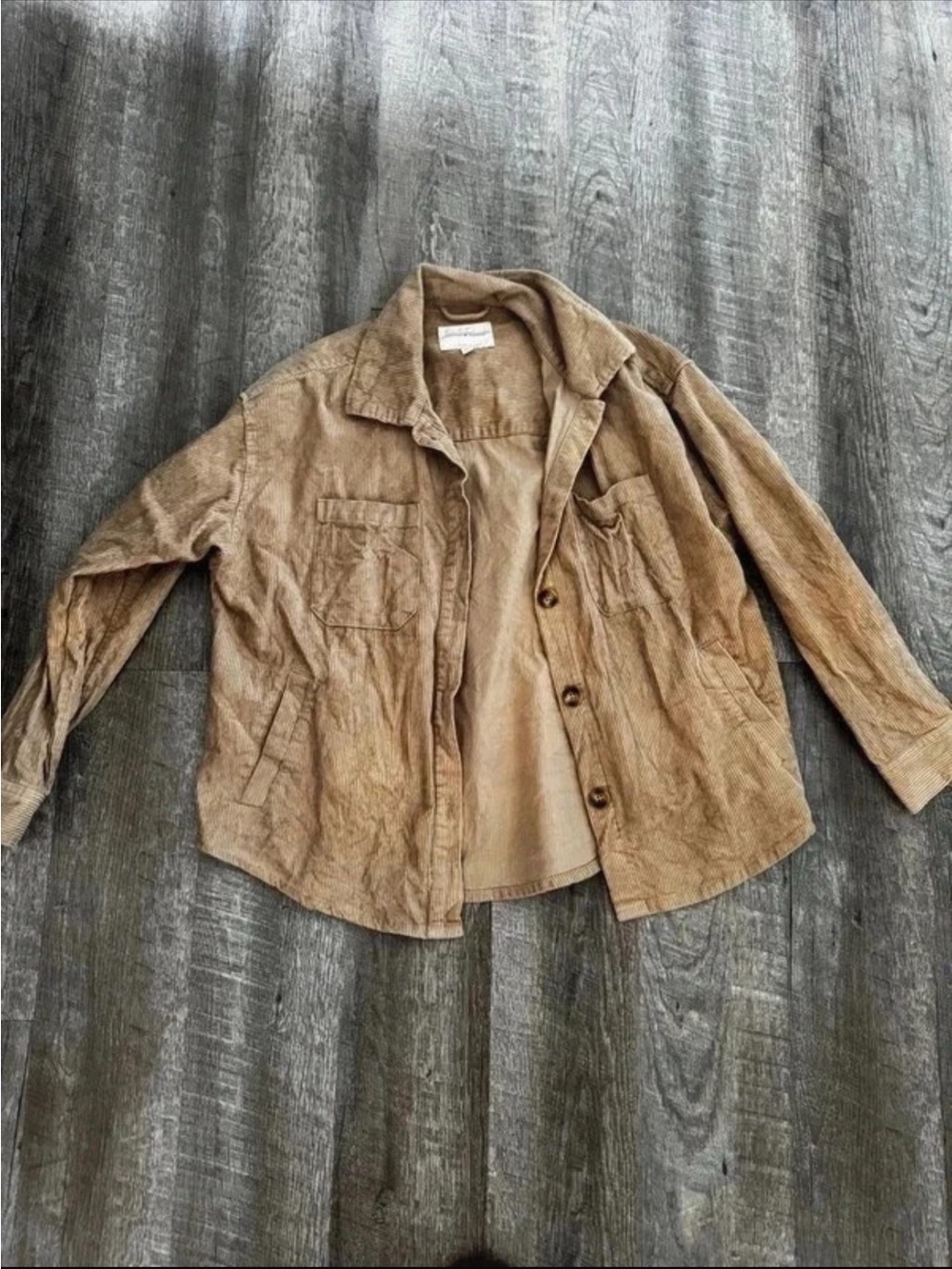 Lucky Brand Tan Button-Front Utility Jacket
